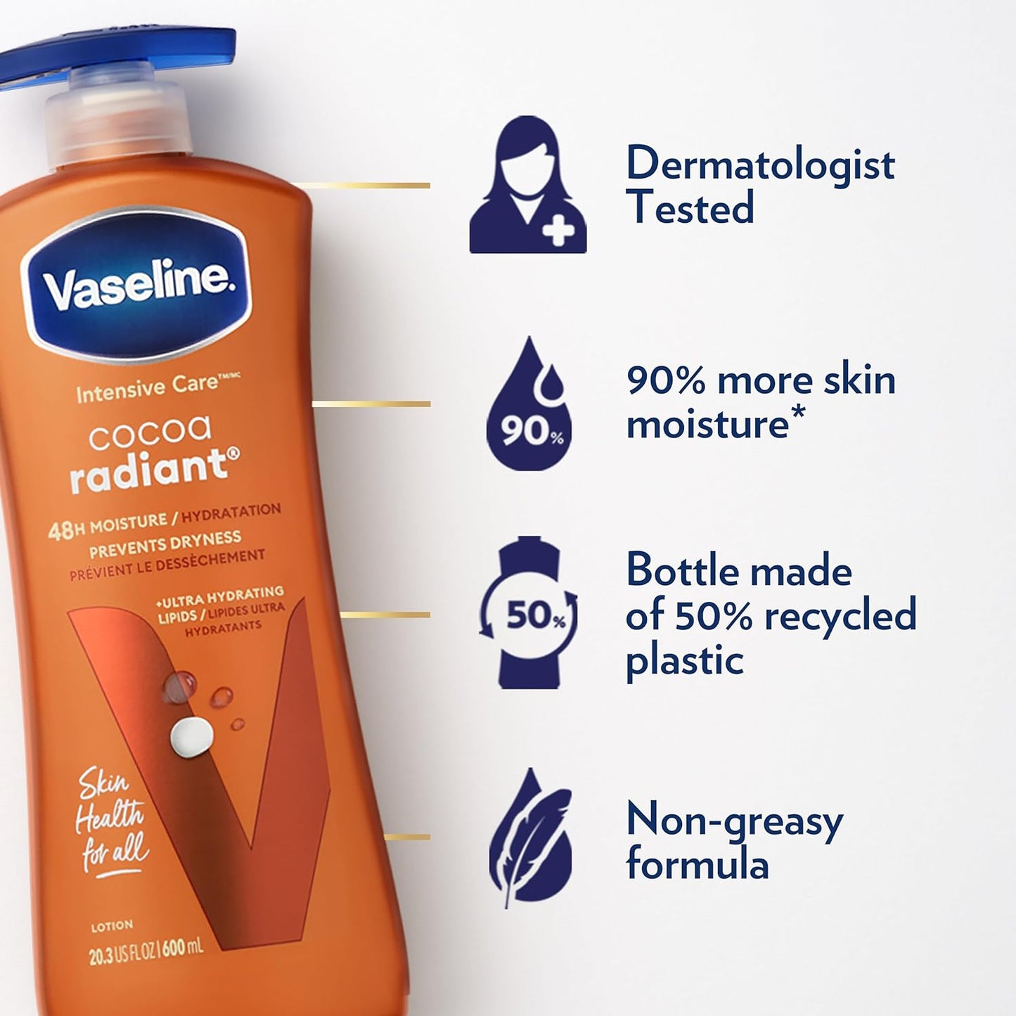 Vaseline Intensive Care Body Lotion Cocoa Radiant 600ml