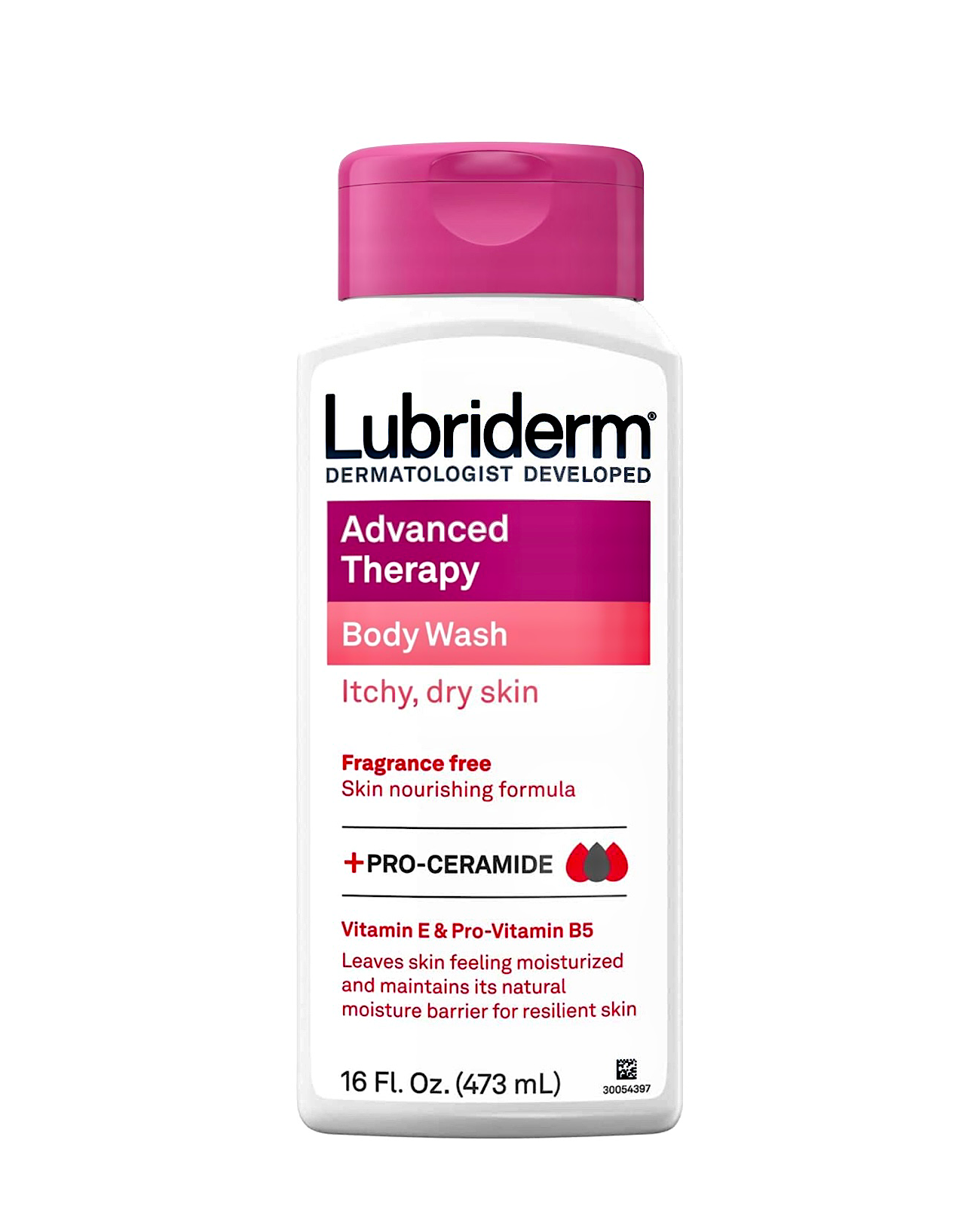 Lubriderm Advanced Therapy Body Wash, Unscented Nourishing Cleanser with Pro-Ceramide