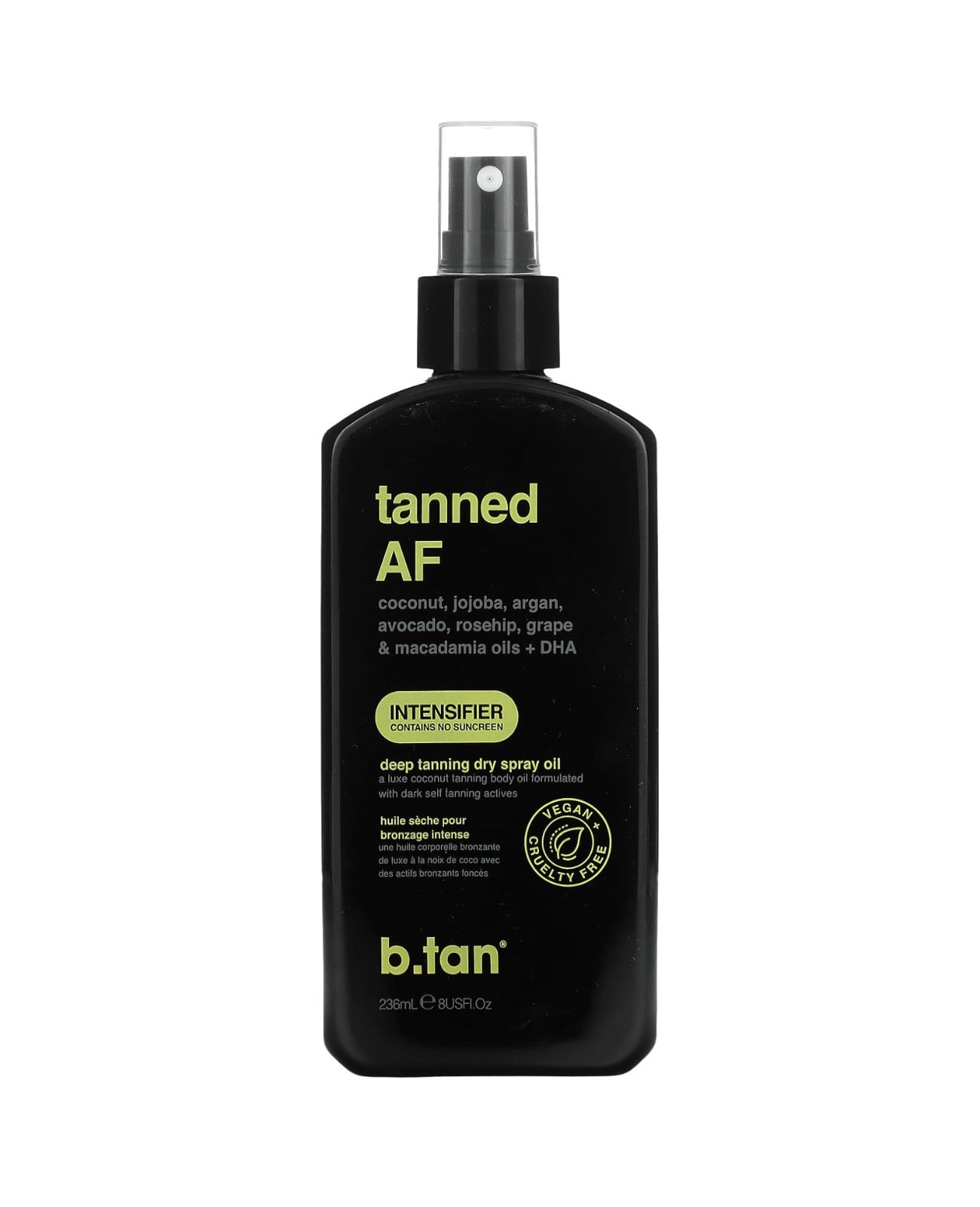 B.tan Tanned AF, Deep Tanning Dry Spray Oil, 8 fl oz (236 ml)