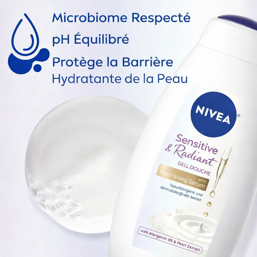 NIVEA Sensitive & Radiant Body Wash – Gel Douche Nourrissant