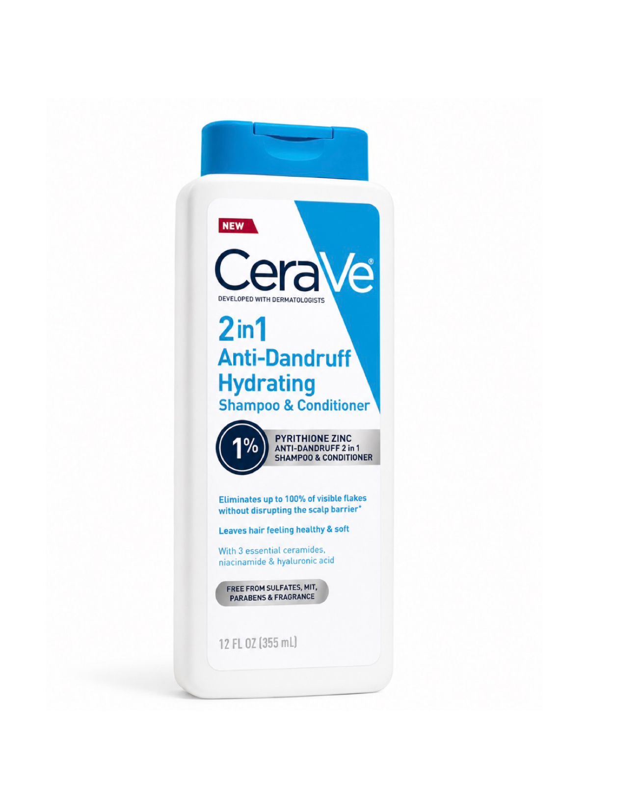 CeraVe 2-en-1 Antipelliculaire Hydratant – Shampoing & Après-Shampoing