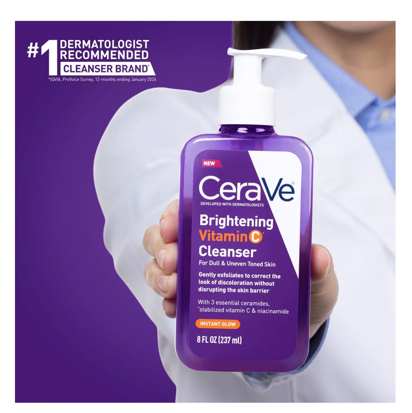 CeraVe Brightening Vitamin C Cleanser – 237 ml