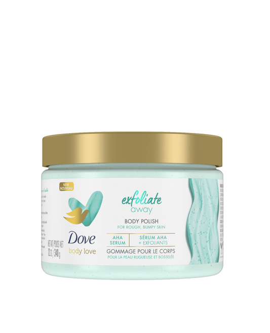 Dove scrub exfoliate away serum aha