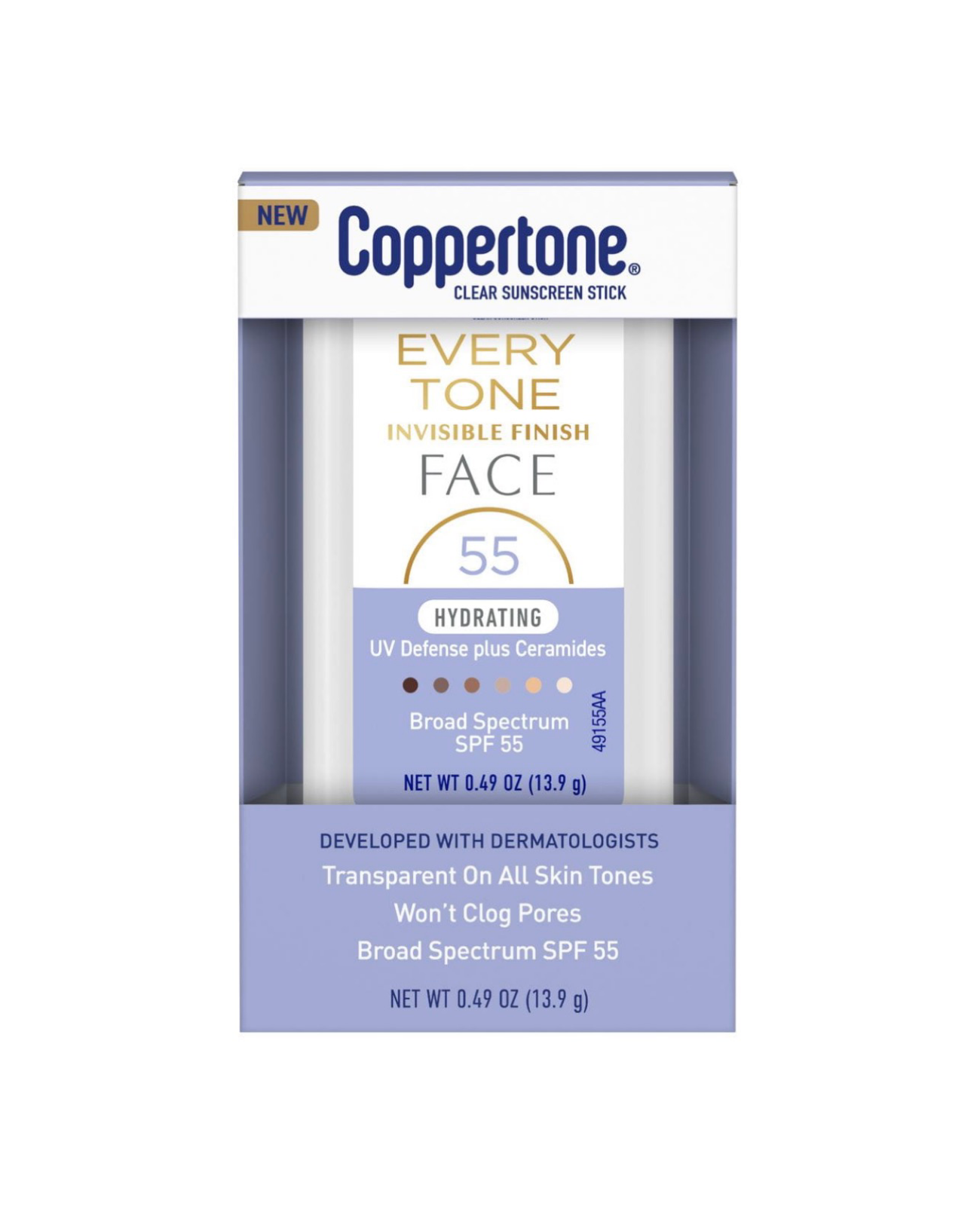 Coppertone Invisible Finish Sunscreen Stick SPF 55