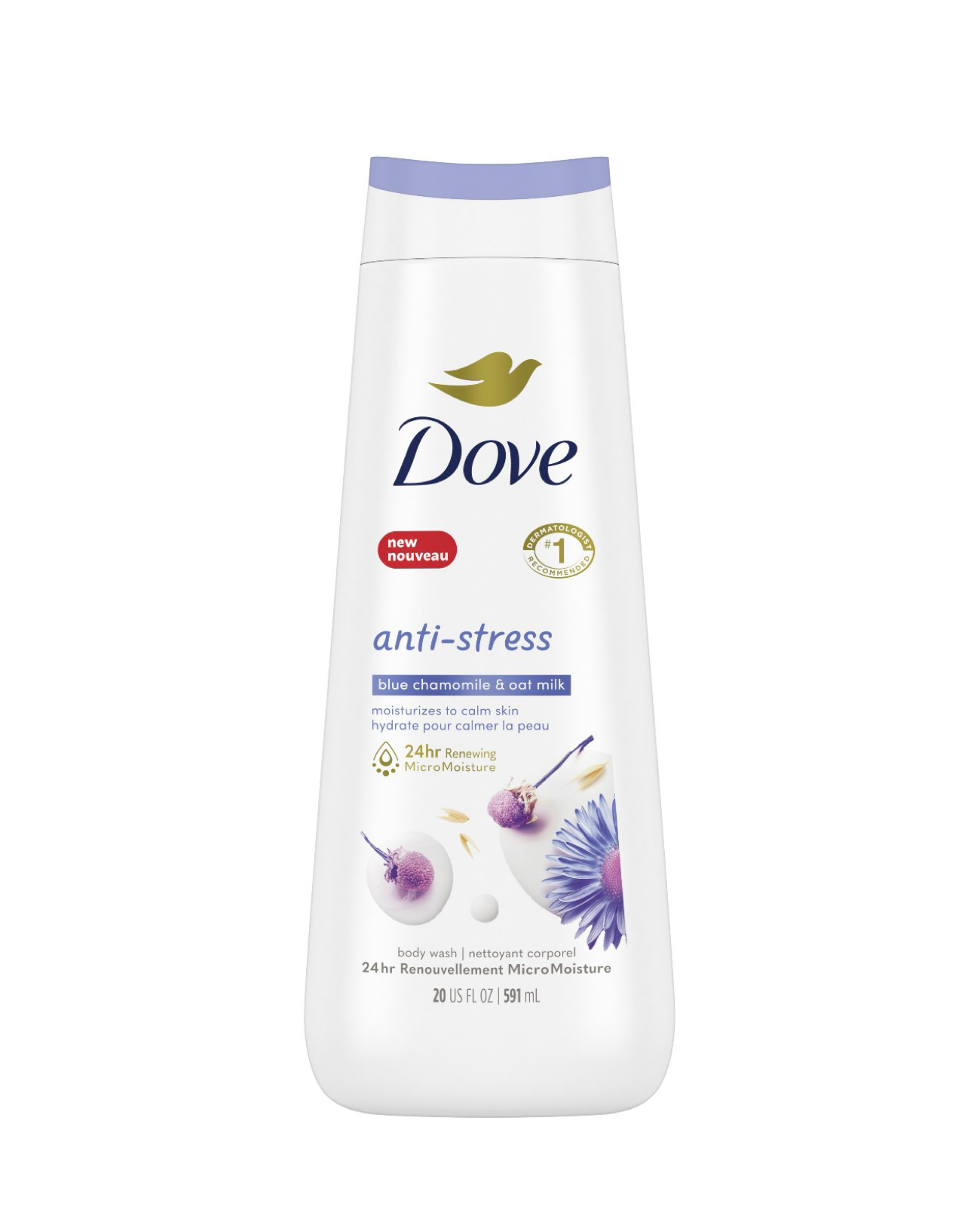 Dove Anti-Stress – Gel douche Camomille bleue & Lait d’avoine