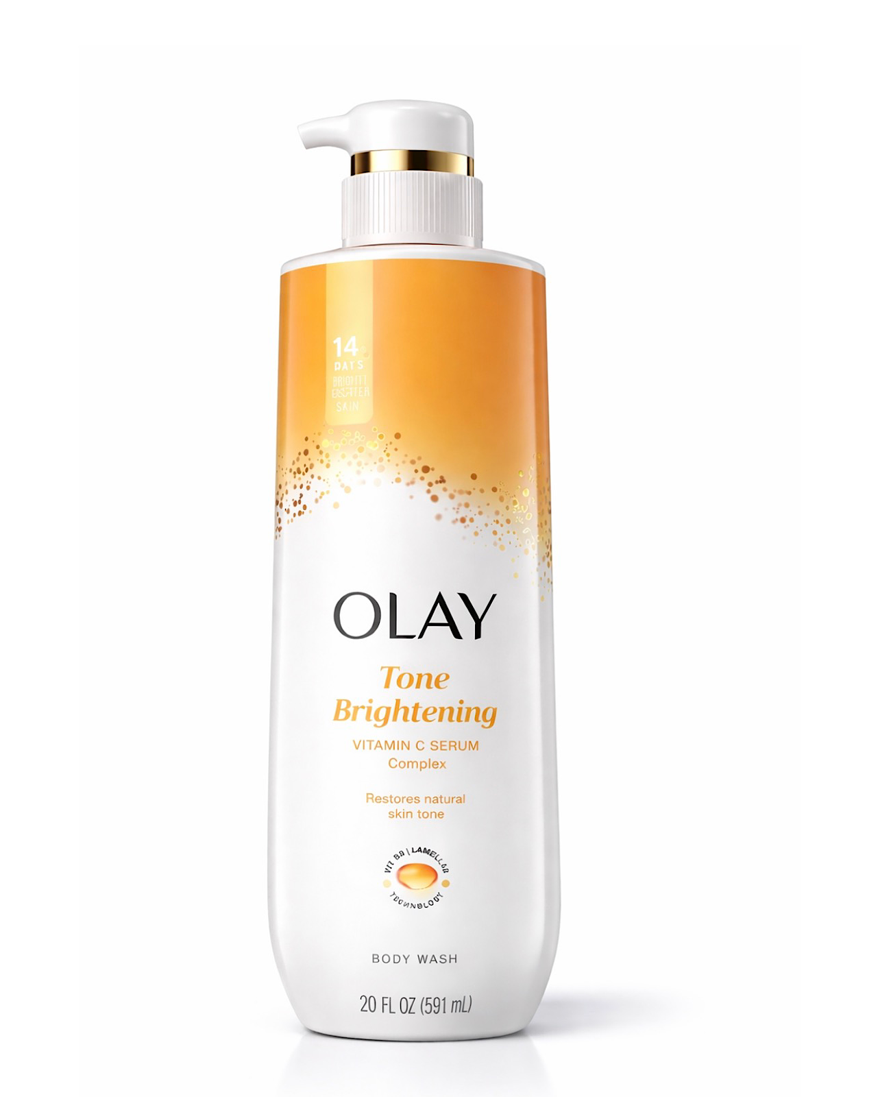 Olay – Gel Douche Exfoliant Éclat & Uniformité au Complexe Sérum Vitamine C